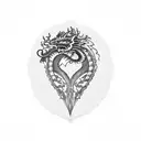 dragon scales human heart scars tattoo design idea