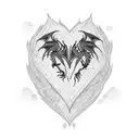 dragon scales human heart scars tattoo design idea