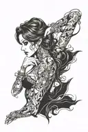 Sexy woman posing tattoo design idea