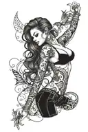 Sexy woman posing tattoo design idea