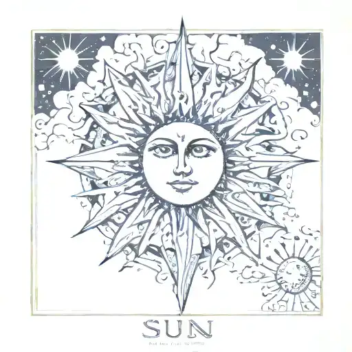 sun tarot card tattoo design idea