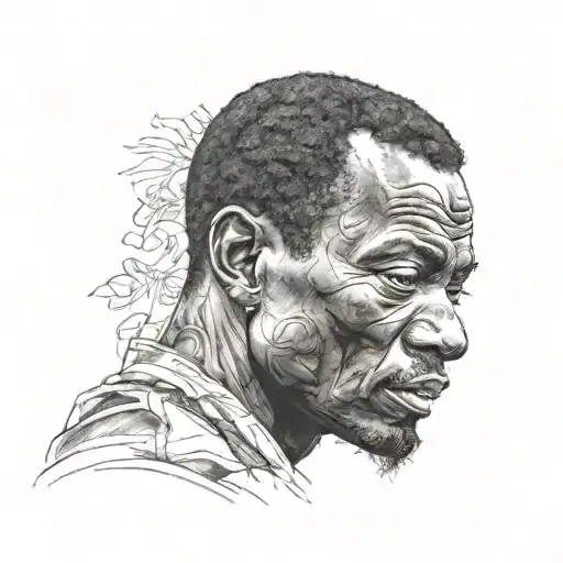 black man poem by Sergei Yesenin tattoo design idea