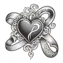 cancer ribbon and heartbeat tattoo design tattoo design idea