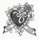 cancer ribbon and heartbeat tattoo design tattoo design idea