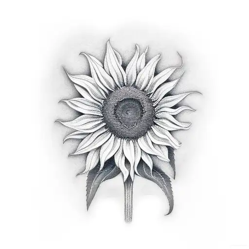 Sunflower tattoo design idea
