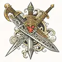 double edged sword  tattoo design idea