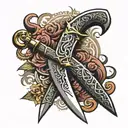 islamic sword  tattoo design idea