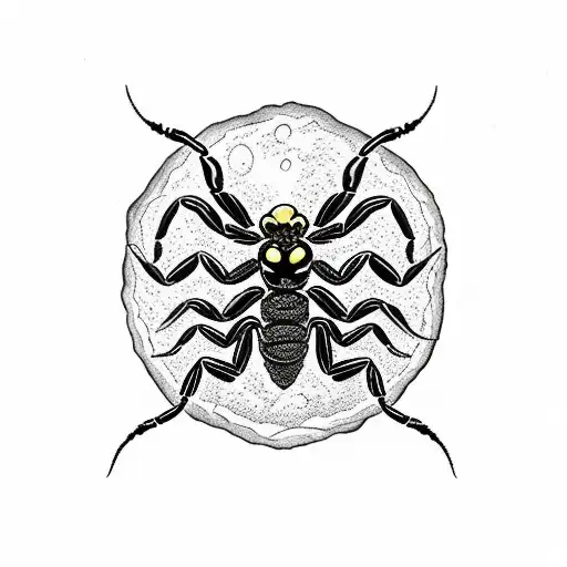 scorpion surrounded by seven deadly sins tattoo design idea