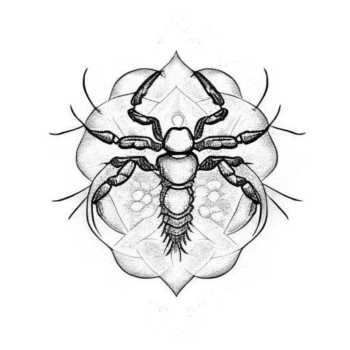 scorpion surrounded by the seven deadly sins tattoo design idea