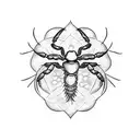 scorpion surrounded by the seven deadly sins tattoo design idea