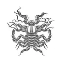 scorpion surrounded by the seven deadly sins tattoo design idea