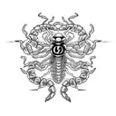 scorpion surrounded by the seven deadly sins tattoo design idea