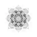 ranunculus mandala tattoo design idea