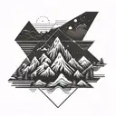 mountains minimalism tattoo design idea