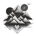 mountains minimalism tattoo design idea
