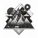 mountains minimalism tattoo design idea