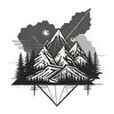 mountains minimalism tattoo design idea