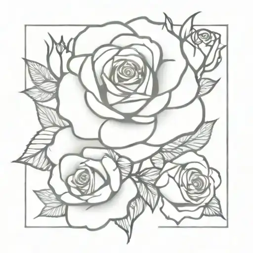 rosas con rosario tattoo design idea