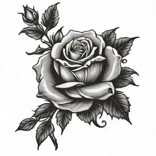 rosas con rosario tattoo design idea