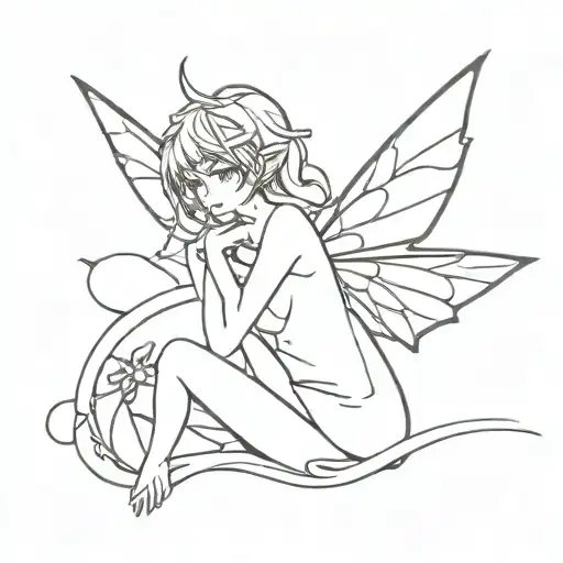 fairy dark anime style tattoo tattoo design idea