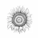 half sun half sunflower, mens, masculine  tattoo design idea