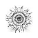 half sun half sunflower, mens, masculine  tattoo design idea