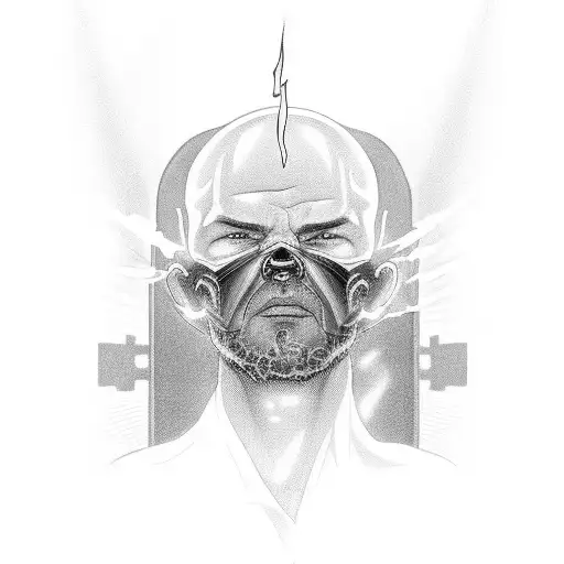 belt of pure gold, His face flashed like lightning, and his eyes flamed like torches. tattoo design idea