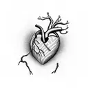 kintsugi human heart tattoo design idea