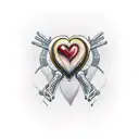 kintsugi human heart tattoo design idea