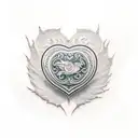 kintsugi heart tattoo design idea