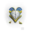 kintsugi heart tattoo design idea