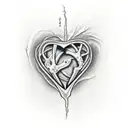 kintsugi heart tattoo design idea