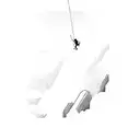 a persons shadow rappelling down a mountain  tattoo design idea