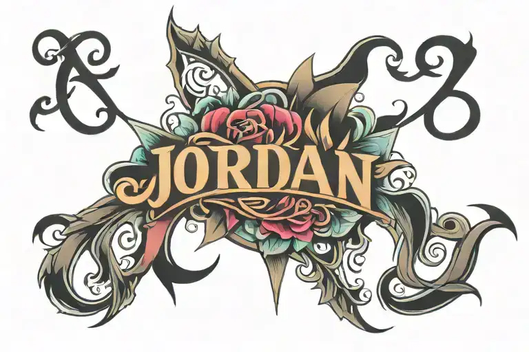 jordan name written tattoo design idea