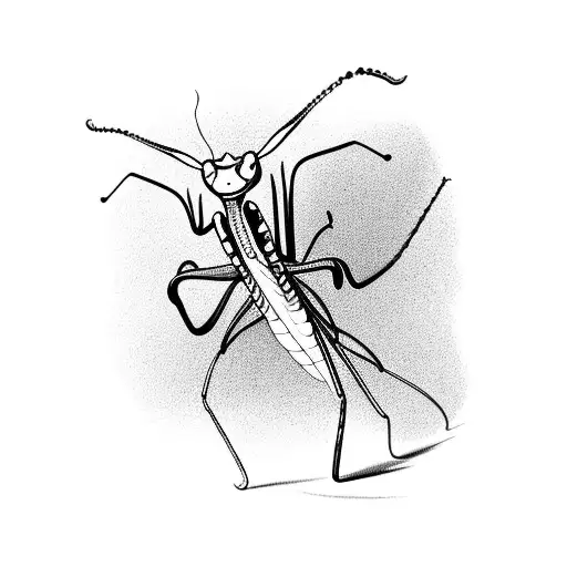 praying mantis tattoo design idea