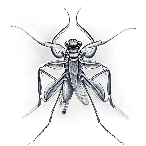 praying mantis tattoo design idea