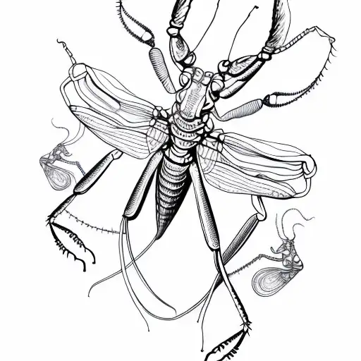 praying mantis tattoo design idea