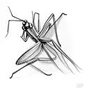 praying mantis tattoo design idea