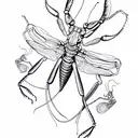 praying mantis tattoo design idea