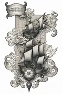 treasure map tattoo design idea