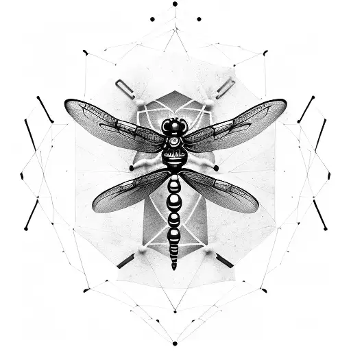 mechanical dragonfly  tattoo design idea