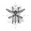 mechanical dragonfly  tattoo design idea