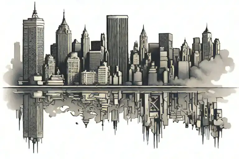 nyc skyline tattoo design idea