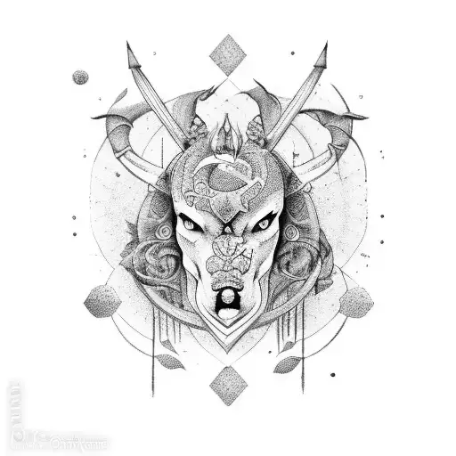 cancer zodiac with love and contan RITU tattoo design idea