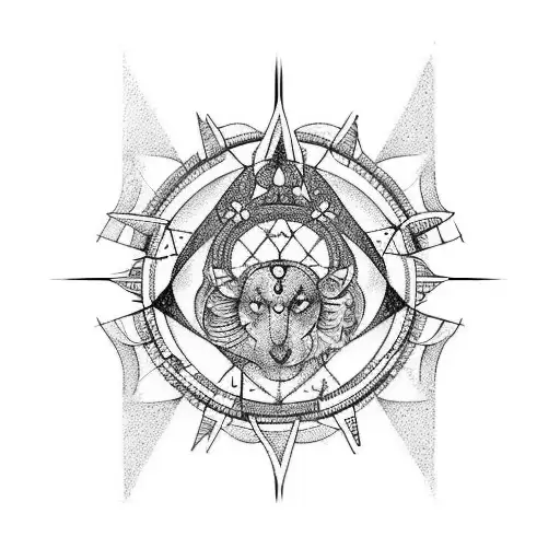 cancer zodiac with love and contan RITU tattoo design idea