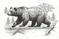 bear walking tattoo design idea
