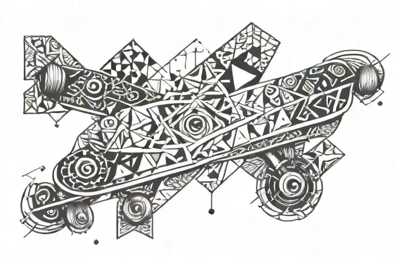 skate snow binairy tattoo design idea