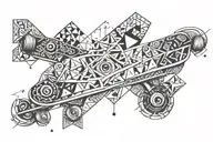 skate snow binairy tattoo design idea