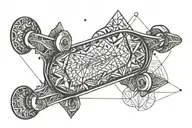 skate snow binairy tattoo design idea