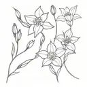 bouquet of flowers (daffodil, rose and poppy) tattoo design idea
